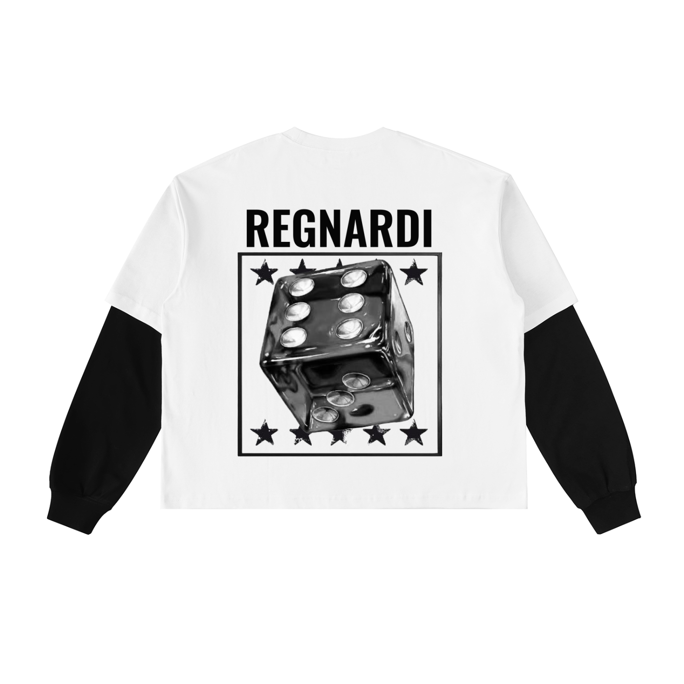 Layered Contrast Sleeve Cotton T-Shirt